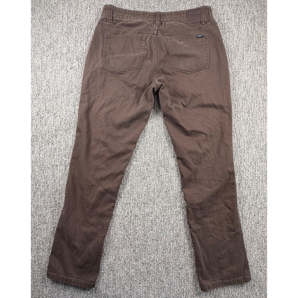 Brixton Grain Pant Men 32/32(30.5) Brown Slim Fit Stretch Cotton Twill Trousers - Picture 5 of 9